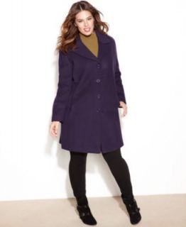 Ellen Tracy Plus Size Wool Angora Blend A Line Walker Coat   Coats   Women