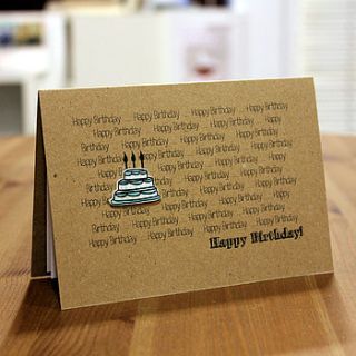 birthday cake 'happy birthday' card by little silverleaf