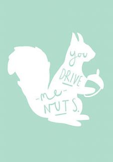 you drive me nuts squirrel print by old english company