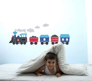 train wall stickers by the little blue owl