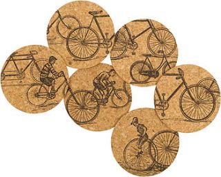antique bicycles cork coasters by impulse purchase