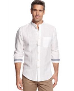 Cubavera Band Collar Linen Shirt   Casual Button Down Shirts   Men