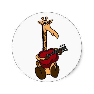 AB  Awesome Giraffe Playing Guitar Sticker