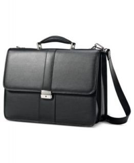 Kenneth Cole New York Leather Paglietta Double Gusset Briefcase   Business & Laptop Bags   luggage