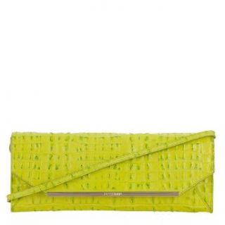 Brahmin Alexis Leather Embossed Clutch Chartreuse Strada Lime Green Clothing