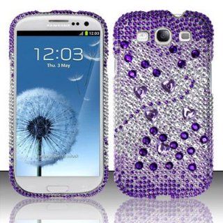 PURPLE GEMS Hard Plastic Bling Rhinestone Case for Samsung Galaxy S3 III i9300 / i747 / T999 (All Carriers) [In Twisted Tech Retail Packaging] Cell Phones & Accessories