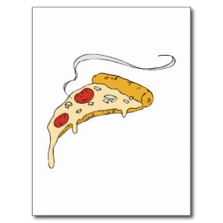 Pizza Slice Junk Snack Food Cartoon Art Postcard