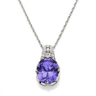 Victoria Wieck 5.56ct Absolute™ Oval Simulated Alexandrite Pendant with 1