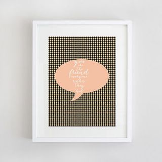 personalised friendship quote bubble print by geri loves emi