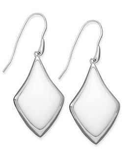 Sterling Silver Earrings, White Agate Drop Earrings (21 34mm)   Earrings   Jewelry & Watches