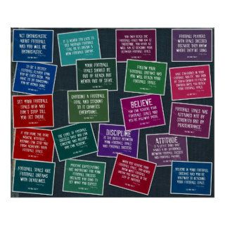 Football Quotes Collage in Denim and Colors Poster