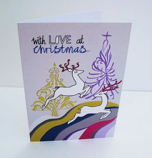 'with love at christmas' greetings card by fay's studio