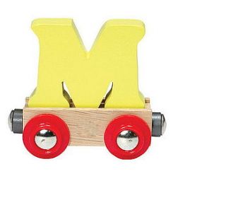 personalised bright wooden alphabet train by thelittleboysroom