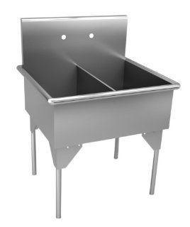 Just SB 236 2 Double Compartment 14ga T 304 Stainless Steel SB Scullery Sink   Double Bowl Sinks  