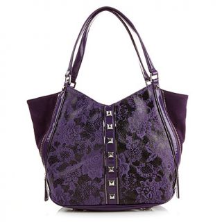 Sharif Lace Print Leather and Suede Convertible Tote