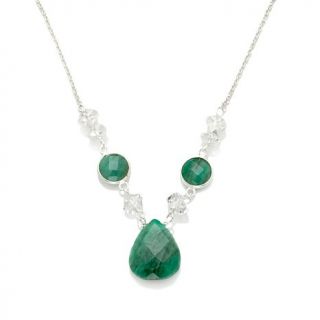 Deb Guyot Designs Emerald and Herkimer "Diamond" Quartz Necklace