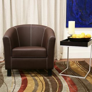 Elijah Dark Brown Leather Modern Club Chair