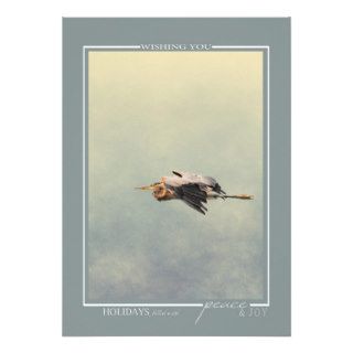 Blue Heron Wildlife FLAT Christmas Cards