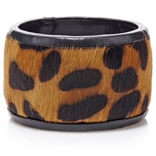 Clever Carriage Company "St. Tropez" Leopard Printed Haircalf Bangle