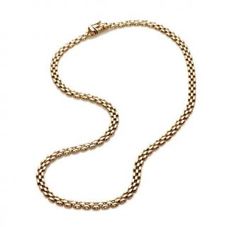 14K Gold Polished Panther Link 17in Necklace   4mm