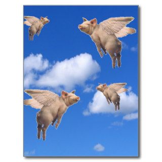 When Pigs Fly Post Cards