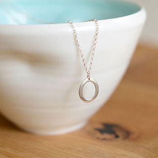 silver oval necklace by adela rome