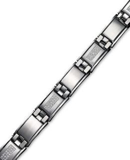 Mens Diamond Bracelet, Stainless Steel and Diamond (3/4 ct. t.w.)   Bracelets   Jewelry & Watches