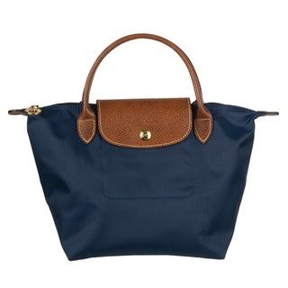 Longchamp Navy/ Brown Le Pliage Mini Tote Longchamp Designer Handbags