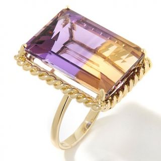 19ct Emerald Cut Ametrine 10K Frame Ring