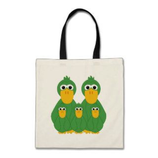 Goofy Green Ducks And 3 Babies Bag