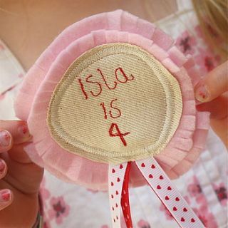 birthday fabric rosette badge personalised by edamay