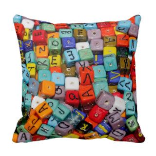 Colorful letters pillows