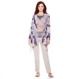 MarlaWynne Reversible Print Mesh and Jersey Knit Cardigan