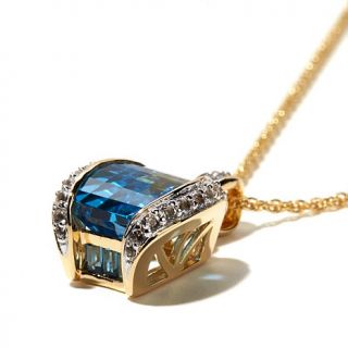Victoria Wieck 4.26ct Swiss Blue Topaz and Multigemstone Pendant with 17" Chain