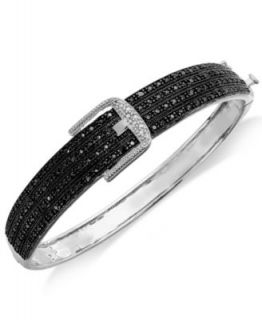 Victoria Townsend Sterling Silver Bracelet, Black and White Diamond Bangle (1/4 ct. t.w.)   Bracelets   Jewelry & Watches
