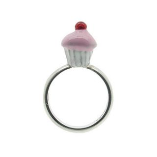 cupcake ring. silver & enamel by rock cakes