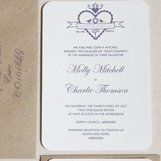 hearty wedding invitation by paper and inc