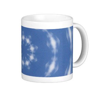 denim blue retro tie dye pattern coffee mug
