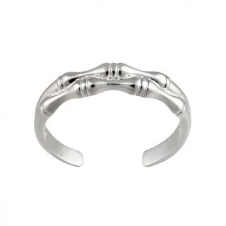 Sterling Silver Bamboo Design Adjustable Toe Ring