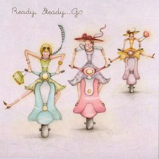 ready, steady… go female birthday card by pippins gifts and home accessories