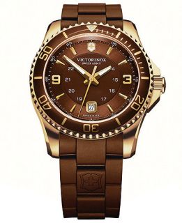 Victorinox Swiss Army Watch, Mens Maverick GS Brown Rubber Strap 43mm 241608   Watches   Jewelry & Watches