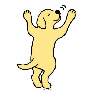 Yellow Labrador Puppy Hug Cartoon Photo Cutouts