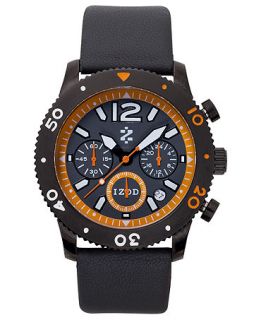 Izod Watch, Unisex Chronograph Gray Leather Strap 42mm IZS6 1BLK ORANGE   Watches   Jewelry & Watches