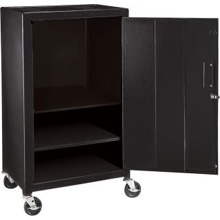 Wilson Mobile Metal Cabinet Cart — Locking, Black, Model# MC42E  Utility Carts