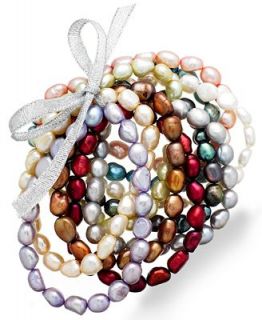 Pearl Bracelet Set, Cultured Freshwater Pearl Stretch Bracelets (7mm)   Bracelets   Jewelry & Watches