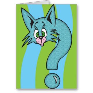 Cartoon Cat Questions Card