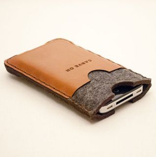 wool sleeve for iphone with card holder by carve on