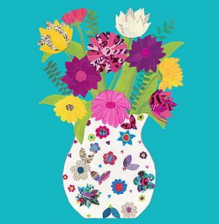 flowers in a vase greeting card by sarra kate
