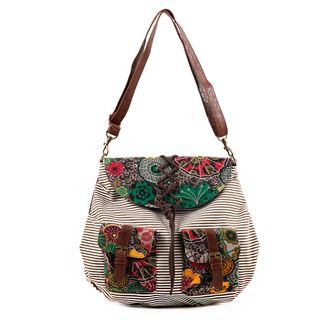 Nikky Jocie Flowers Stripes Messenger Bag Nikky by Nicole Lee Crossbody & Mini Bags