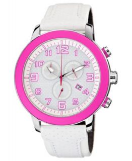 Citizen Womens Chronograph Drive from Citizen Eco Drive White Leather Strap Watch 46mm AT2232 08A   Watches   Jewelry & Watches